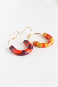 Image 3 of Mismatched clay oval earrings