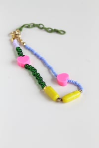 Image 2 of Heart & Beads Colorful beaded bracelet with extender 1