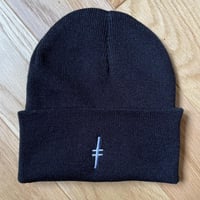 Black Embroidered Symbol Beanie