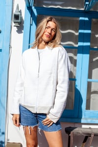 Image 3 of Qulited Bomber White