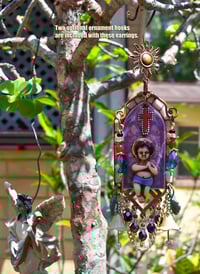 Image 3 of "Lord Immanuel" Earrings or Ornaments Baby with Stained Glass Windows and Jewels.