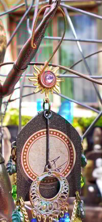 Image 6 of "Lamb of God" Baby Jesus earrings or ornaments with stained glass Gothic looks and many jewels.