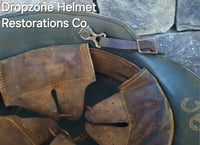 Image 9 of Replica WWI German M-1916 Helmet and Leather Liner. Camouflage pattern & Machine Gun Unit. 