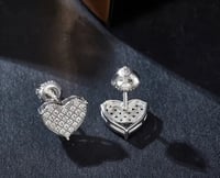 Image 2 of Moissanite Heart Earrings 