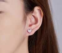 Image 3 of Moissanite Heart Earrings 