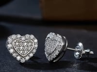 Image 3 of Women Heart Moissanite Earrings