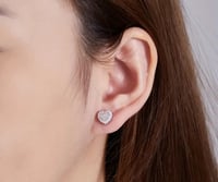 Image 4 of Women Heart Moissanite Earrings