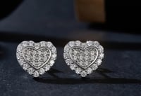Image 1 of Women Heart Moissanite Earrings