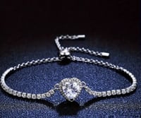 Image 1 of Moissanite Heart Bracelet 