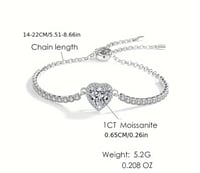 Image 2 of Moissanite Heart Bracelet 