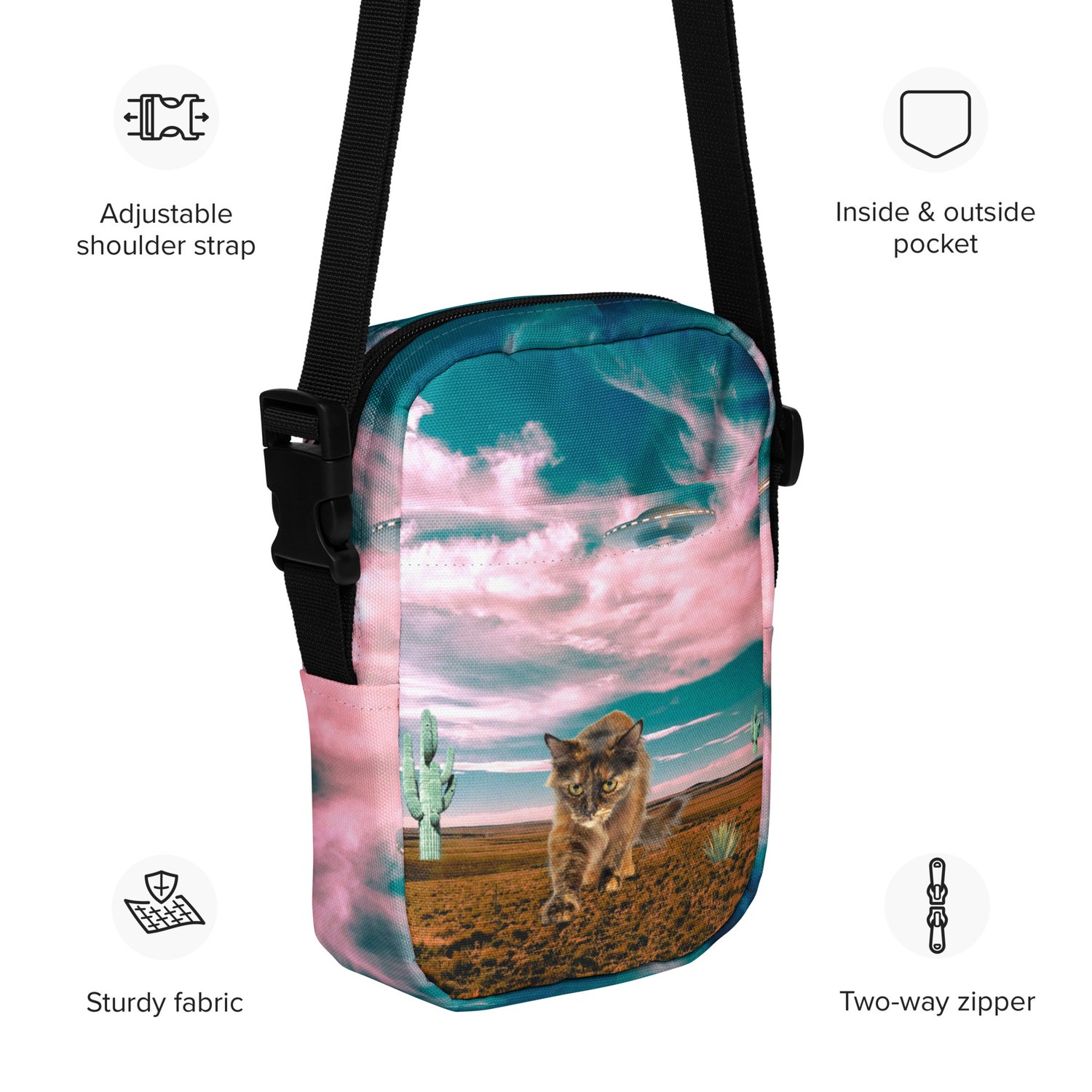 Image of Kitty Says NOPE - Utility Crossbody Bag