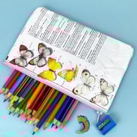 Image 1 of Butterfly Book Page Pencil Case Orange 