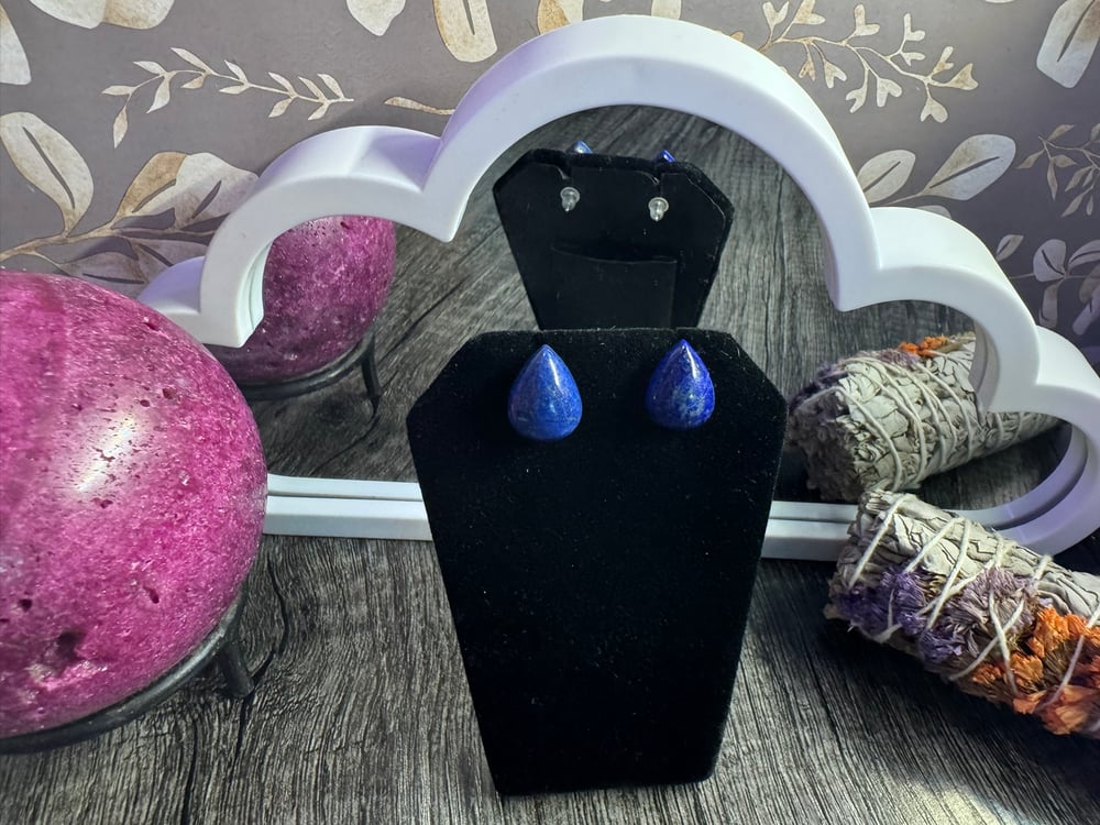 Image of Blue Tear Drop Earrings