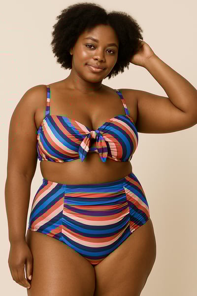 Image of Sunset Stripes Two-Piece Swimsuit