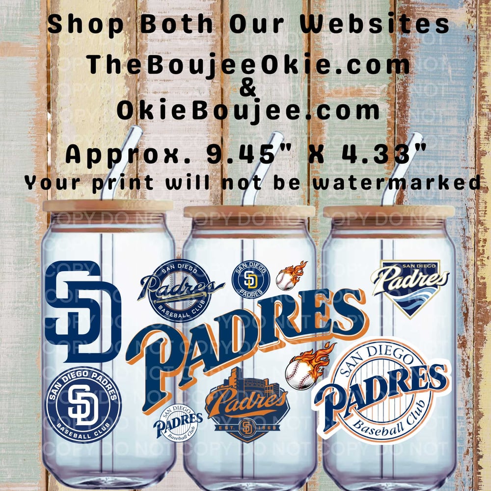 Image of SD Padres Baseball Single Sided Uv Dtf Wrap     1011
