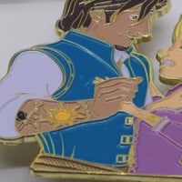 Image 2 of FLAWED Rapunzel and Eugene Punk Fantasy Pin