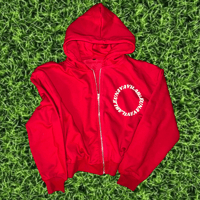 Image 1 of Red Box Zip Up Hoodie