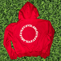 Image 2 of Red Box Zip Up Hoodie