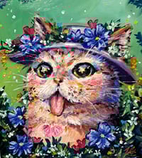 Image 1 of Silly kitty original oil painting