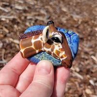 Image 3 of XXL. Female Reticulated Giraffe - Flamework Glass Sculpture Bead 