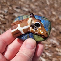 Image 3 of XL. Baby Reticulated Giraffe - Flamework Glass Sculpture Bead
