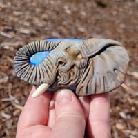 Image 3 of XXXL. African Elelphant Female - Flamework Glass Sculpture Bead 