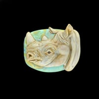 Image 1 of XXL. Black Rhino - Flamework Glass Sculpture Bead