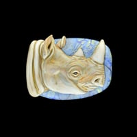 Image 1 of XXL. Female Black Rhino - Flamework Glass Sculpture Bead