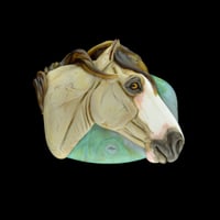 Image 1 of XXL. Hawk - Honey Dun Horse - Flamework Glass Sculpture Bead