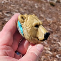 Image 3 of XXXL. California Golden Grizzly Bear - Flamework Glass Sculpture Bead