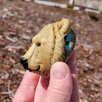 Image 4 of XXXL. California Golden Grizzly Bear - Flamework Glass Sculpture Bead