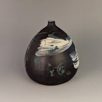 Image 3 of Black clay narrow neck vase