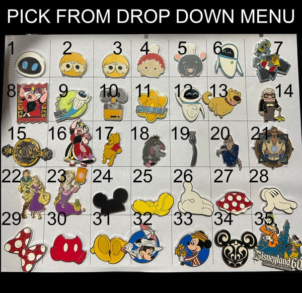 Image of assorted open edition pins 6