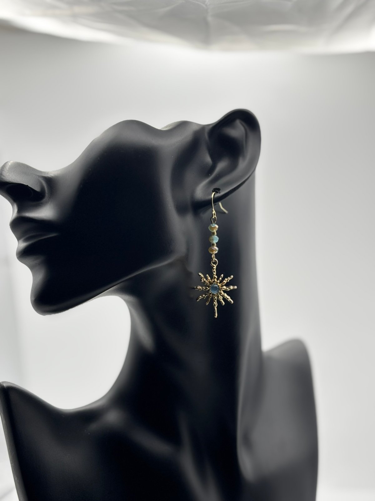 Image of Star-Shaped Dangle Bead Earrings