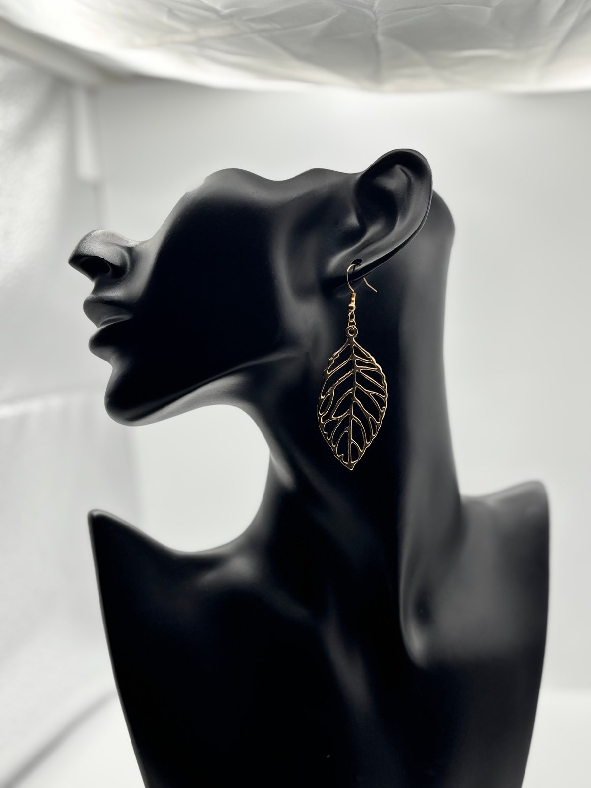 Image of Stainless Steel Leaf Dangle Earrings