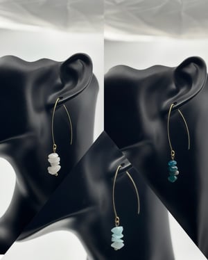 Image of Natural Crystal Stone Chip Bead Earrings