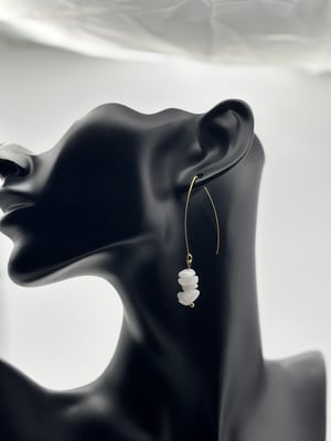 Image of Natural Crystal Stone Chip Bead Earrings
