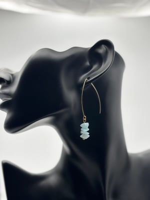 Image of Natural Crystal Stone Chip Bead Earrings