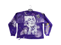 Image 2 of Beyonce Beehive Infantry Art dept custom made screen print purple/white sweatshirt