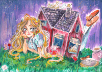 White Rabbit's House - Original Illustrated Painting