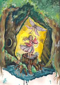 Image 1 of Holding Tight - Original Illustrated Painting