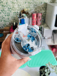 Image 1 of Stitch Floral Disney Tumbler Plate