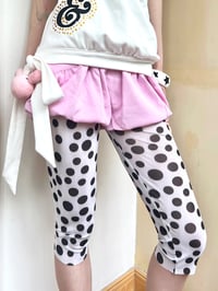 Image 1 of Mesh polka dot cropped leggings (three-quarter length)