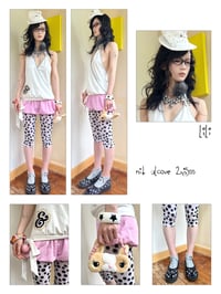 Image 3 of Mesh polka dot cropped leggings (three-quarter length)