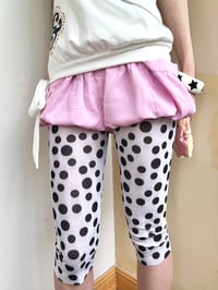 Image 4 of Mesh polka dot cropped leggings (three-quarter length)