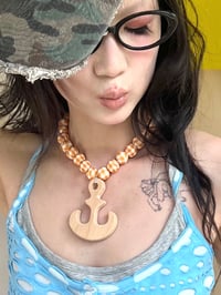 Image 1 of Wooden anchor necklace