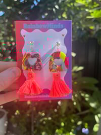 Image 1 of Neon love earrings 
