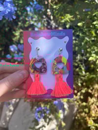 Image 2 of Neon love earrings 