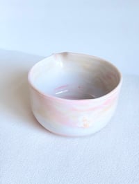 Image 3 of Cherry Blossom Matcha Bowl - White and Pink Marble 1