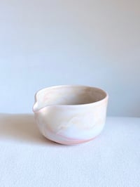 Image 1 of Cherry Blossom Matcha Bowl - White and Pink Marble 5